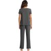 imageWiWi Viscose from Bamboo Pajama Sets for Women Soft Pjs Loungewear Short Sleeve Top with Pants Sleepwear Pajamas SXXLAcharcoal Heather