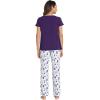 imageWiWi Viscose from Bamboo Pajama Sets for Women Soft Pjs Loungewear Short Sleeve Top with Pants Sleepwear Pajamas SXXLAdark Purple Dots