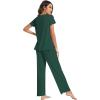 imageWiWi Viscose from Bamboo Pajama Sets for Women Soft Pjs Loungewear Short Sleeve Top with Pants Sleepwear Pajamas SXXLAfence Green