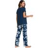 imageWiWi Viscose from Bamboo Pajama Sets for Women Soft Pjs Loungewear Short Sleeve Top with Pants Sleepwear Pajamas SXXLAink Blue Floral