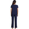 imageWiWi Viscose from Bamboo Pajama Sets for Women Soft Pjs Loungewear Short Sleeve Top with Pants Sleepwear Pajamas SXXLAnavy