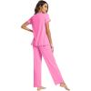 imageWiWi Viscose from Bamboo Pajama Sets for Women Soft Pjs Loungewear Short Sleeve Top with Pants Sleepwear Pajamas SXXLAraspberry Pink