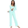 imageWiWi Viscose from Bamboo Pajama Sets for Women Soft Pjs Loungewear Short Sleeve Top with Pants Sleepwear Pajamas SXXLBaqua