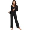 imageWiWi Viscose from Bamboo Pajama Sets for Women Soft Pjs Loungewear Short Sleeve Top with Pants Sleepwear Pajamas SXXLBblack