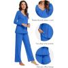 imageWiWi Viscose from Bamboo Pajama Sets for Women Soft Pjs Loungewear Short Sleeve Top with Pants Sleepwear Pajamas SXXLBbright Blue