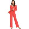 imageWiWi Viscose from Bamboo Pajama Sets for Women Soft Pjs Loungewear Short Sleeve Top with Pants Sleepwear Pajamas SXXLBcoral