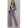 imageWiWi Viscose from Bamboo Pajama Sets for Women Soft Pjs Loungewear Short Sleeve Top with Pants Sleepwear Pajamas SXXLBdark Grey