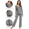 imageWiWi Viscose from Bamboo Pajama Sets for Women Soft Pjs Loungewear Short Sleeve Top with Pants Sleepwear Pajamas SXXLBdark Heather Grey
