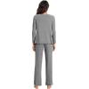 imageWiWi Viscose from Bamboo Pajama Sets for Women Soft Pjs Loungewear Short Sleeve Top with Pants Sleepwear Pajamas SXXLBdark Heather Grey