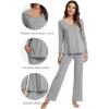 imageWiWi Viscose from Bamboo Pajama Sets for Women Soft Pjs Loungewear Short Sleeve Top with Pants Sleepwear Pajamas SXXLBheather Grey