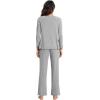 imageWiWi Viscose from Bamboo Pajama Sets for Women Soft Pjs Loungewear Short Sleeve Top with Pants Sleepwear Pajamas SXXLBheather Grey