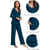 imageWiWi Viscose from Bamboo Pajama Sets for Women Soft Pjs Loungewear Short Sleeve Top with Pants Sleepwear Pajamas SXXLBink Blue