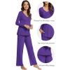 imageWiWi Viscose from Bamboo Pajama Sets for Women Soft Pjs Loungewear Short Sleeve Top with Pants Sleepwear Pajamas SXXLBlilac