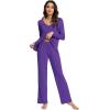 imageWiWi Viscose from Bamboo Pajama Sets for Women Soft Pjs Loungewear Short Sleeve Top with Pants Sleepwear Pajamas SXXLBlilac