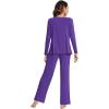 imageWiWi Viscose from Bamboo Pajama Sets for Women Soft Pjs Loungewear Short Sleeve Top with Pants Sleepwear Pajamas SXXLBlilac