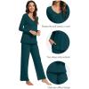 imageWiWi Viscose from Bamboo Pajama Sets for Women Soft Pjs Loungewear Short Sleeve Top with Pants Sleepwear Pajamas SXXLBpeacock Green