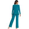 imageWiWi Viscose from Bamboo Pajama Sets for Women Soft Pjs Loungewear Short Sleeve Top with Pants Sleepwear Pajamas SXXLBteal Blue