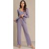 imageWiWi Viscose from Bamboo Pajama Sets for Women Soft Pjs Loungewear Short Sleeve Top with Pants Sleepwear Pajamas SXXLBviolet