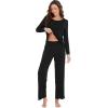 imageWiWi Viscose from Bamboo Pajama Sets for Women Soft Pjs Loungewear Short Sleeve Top with Pants Sleepwear Pajamas SXXLCblack