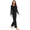 imageWiWi Viscose from Bamboo Pajama Sets for Women Soft Pjs Loungewear Short Sleeve Top with Pants Sleepwear Pajamas SXXLCblack
