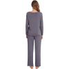 imageWiWi Viscose from Bamboo Pajama Sets for Women Soft Pjs Loungewear Short Sleeve Top with Pants Sleepwear Pajamas SXXLCdark Grey