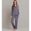 imageWiWi Viscose from Bamboo Pajama Sets for Women Soft Pjs Loungewear Short Sleeve Top with Pants Sleepwear Pajamas SXXLCdark Grey