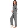 imageWiWi Viscose from Bamboo Pajama Sets for Women Soft Pjs Loungewear Short Sleeve Top with Pants Sleepwear Pajamas SXXLCdark Heather Grey