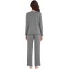 imageWiWi Viscose from Bamboo Pajama Sets for Women Soft Pjs Loungewear Short Sleeve Top with Pants Sleepwear Pajamas SXXLCdark Heather Grey
