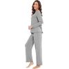 imageWiWi Viscose from Bamboo Pajama Sets for Women Soft Pjs Loungewear Short Sleeve Top with Pants Sleepwear Pajamas SXXLCheather Grey