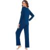 imageWiWi Viscose from Bamboo Pajama Sets for Women Soft Pjs Loungewear Short Sleeve Top with Pants Sleepwear Pajamas SXXLCink Blue