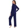imageWiWi Viscose from Bamboo Pajama Sets for Women Soft Pjs Loungewear Short Sleeve Top with Pants Sleepwear Pajamas SXXLCnavy