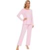 imageWiWi Viscose from Bamboo Pajama Sets for Women Soft Pjs Loungewear Short Sleeve Top with Pants Sleepwear Pajamas SXXLCpink