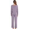 imageWiWi Viscose from Bamboo Pajama Sets for Women Soft Pjs Loungewear Short Sleeve Top with Pants Sleepwear Pajamas SXXLCviolet