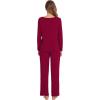 imageWiWi Viscose from Bamboo Pajama Sets for Women Soft Pjs Loungewear Short Sleeve Top with Pants Sleepwear Pajamas SXXLCwine