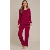 imageWiWi Viscose from Bamboo Pajama Sets for Women Soft Pjs Loungewear Short Sleeve Top with Pants Sleepwear Pajamas SXXLCwine