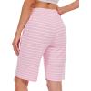imageWiWi Viscose from Bamboo Soft Sleep Shorts for Women Pajama Bottoms Lounge Plus Size Lightweight Short Pants S3XPink White Stripe