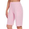 imageWiWi Viscose from Bamboo Soft Sleep Shorts for Women Pajama Bottoms Lounge Plus Size Lightweight Short Pants S3XPink White Stripe