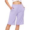 imageWiWi Viscose from Bamboo Soft Sleep Shorts for Women Pajama Bottoms Lounge Plus Size Lightweight Short Pants S3XTaro Purple