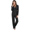 imageWiWi Bamboo Viscose Pajamas Set for Women Soft Button Down Sleepwear Pj Lightweight Lounge Sets Loungewear SXXLAblack