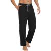 imageWiWi Mens Pajama Pants  Viscose from Bamboo Soft Sleep Pants Comfy Drawstring Lounge Bottom with Pockets Sweatpants SXXLBlack