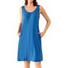imageWiWi Nightgown for Women Cooling Sleeveless Sleepwear V Neck Sleep Shirt Plus Size Tank Pajamas Dress S4XCprussian Blue
