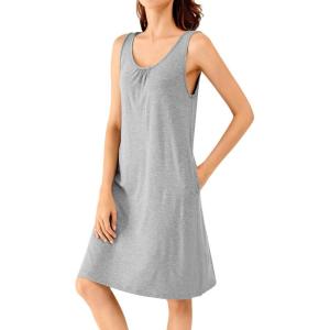 imageWiWi Nightgown for Women Cooling Sleeveless Sleepwear V Neck Sleep Shirt Plus Size Tank Pajamas Dress S4XCheather Grey