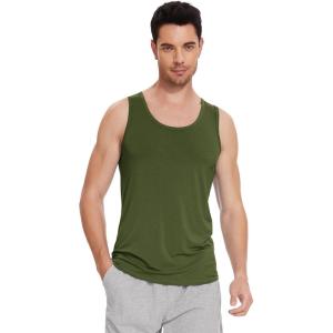 imageWiWi Viscose from Bamboo Mens Tank TShirt Soft Crewneck Undershirts Moisture Wicking Sleeveless Tanks Undershirt SXXLArmy Green