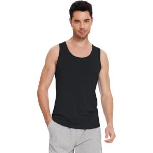 imageWiWi Viscose from Bamboo Mens Tank TShirt Soft Crewneck Undershirts Moisture Wicking Sleeveless Tanks Undershirt SXXLBlack