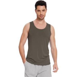 imageWiWi Viscose from Bamboo Mens Tank TShirt Soft Crewneck Undershirts Moisture Wicking Sleeveless Tanks Undershirt SXXLCharcoal