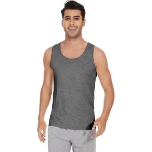 imageWiWi Viscose from Bamboo Mens Tank TShirt Soft Crewneck Undershirts Moisture Wicking Sleeveless Tanks Undershirt SXXLDark Heather Grey