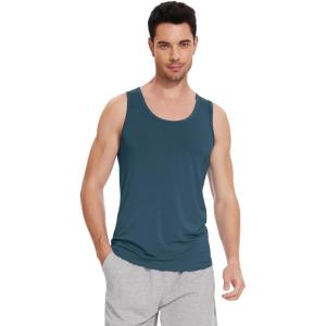 imageWiWi Viscose from Bamboo Mens Tank TShirt Soft Crewneck Undershirts Moisture Wicking Sleeveless Tanks Undershirt SXXLDeep Teal