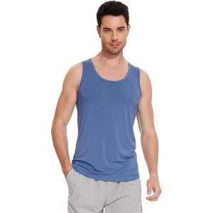 imageWiWi Viscose from Bamboo Mens Tank TShirt Soft Crewneck Undershirts Moisture Wicking Sleeveless Tanks Undershirt SXXLMoonlight Blue