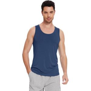 imageWiWi Viscose from Bamboo Mens Tank TShirt Soft Crewneck Undershirts Moisture Wicking Sleeveless Tanks Undershirt SXXLNavy Blue