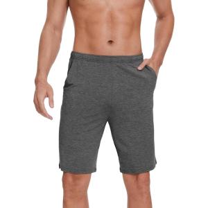 imageWiWi Viscose from Bamboo Pajama Short for Men Soft Knit Sleep Bottoms Summer Lounge Short Pants Cool Loungewear SXXLAdark Heather Grey